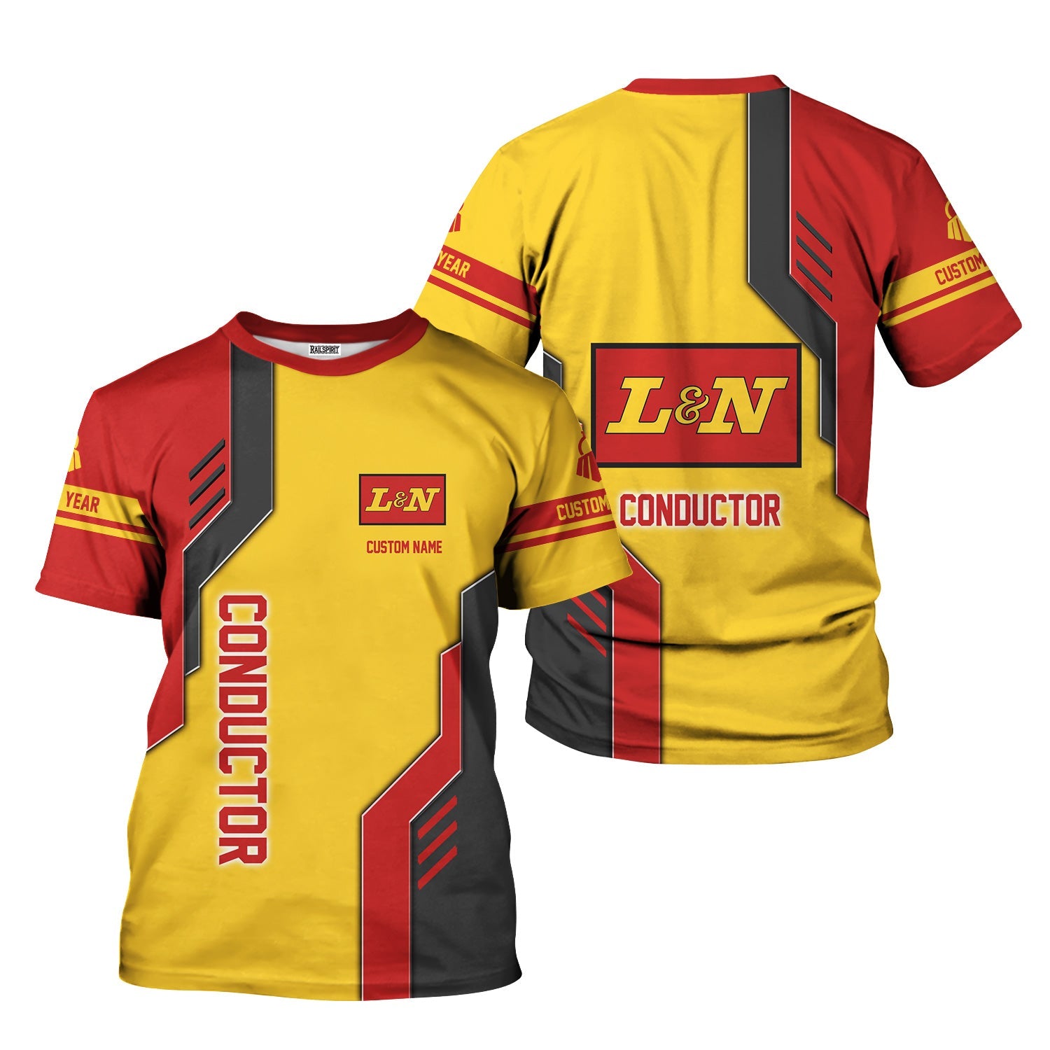 Railspirit Personalized Louisville and Nashville Railroad T-Shirt Unique Railway Style with Custom Job L&N Train Shirt