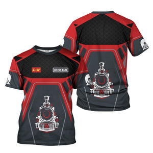 Railspirit Personalized Louisville and Nashville Railroad T-Shirt Steam Locomotive Engine Graphic L&N Train Shirt All Over Print