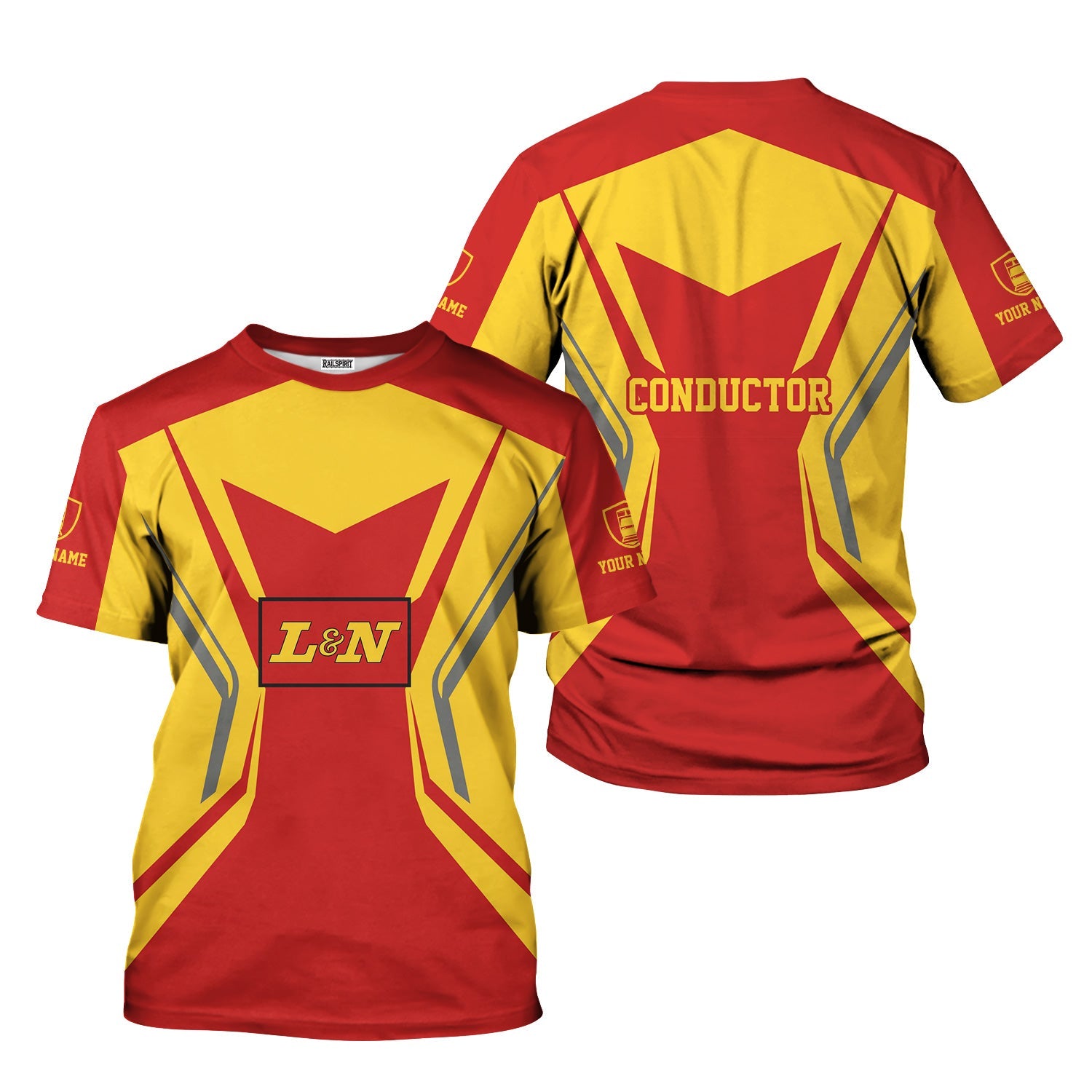 Railspirit Personalized Louisville and Nashville Railroad T-Shirt Unique Style with Custom Job L&N Train Shirt