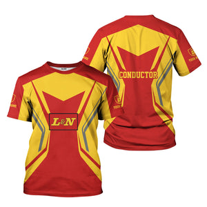 Railspirit Personalized Louisville and Nashville Railroad T-Shirt Unique Style with Custom Job L&N Train Shirt