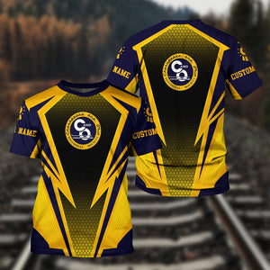 Railspirit Personalized Chesapeake and Ohio Railway T-Shirt Lightning Graphic Style C&O Shirt Gift Idea For Train Lover