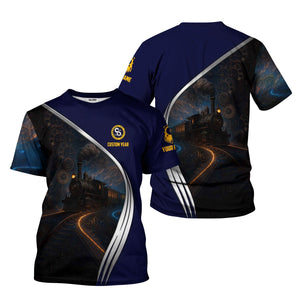 Railspirit Personalized Chesapeake and Ohio Railway T-Shirt Steampunk Locomotive with Custom Year C&O Train Shirt