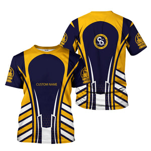 Railspirit Personalized Chesapeake and Ohio Railway T-Shirt Striped Railroad Style C&O Train Shirt All Over Print