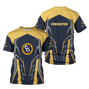 Railspirit Personalized Chesapeake and Ohio Railway T-Shirt Futuristic Design with Custom Job C&O Train Shirt