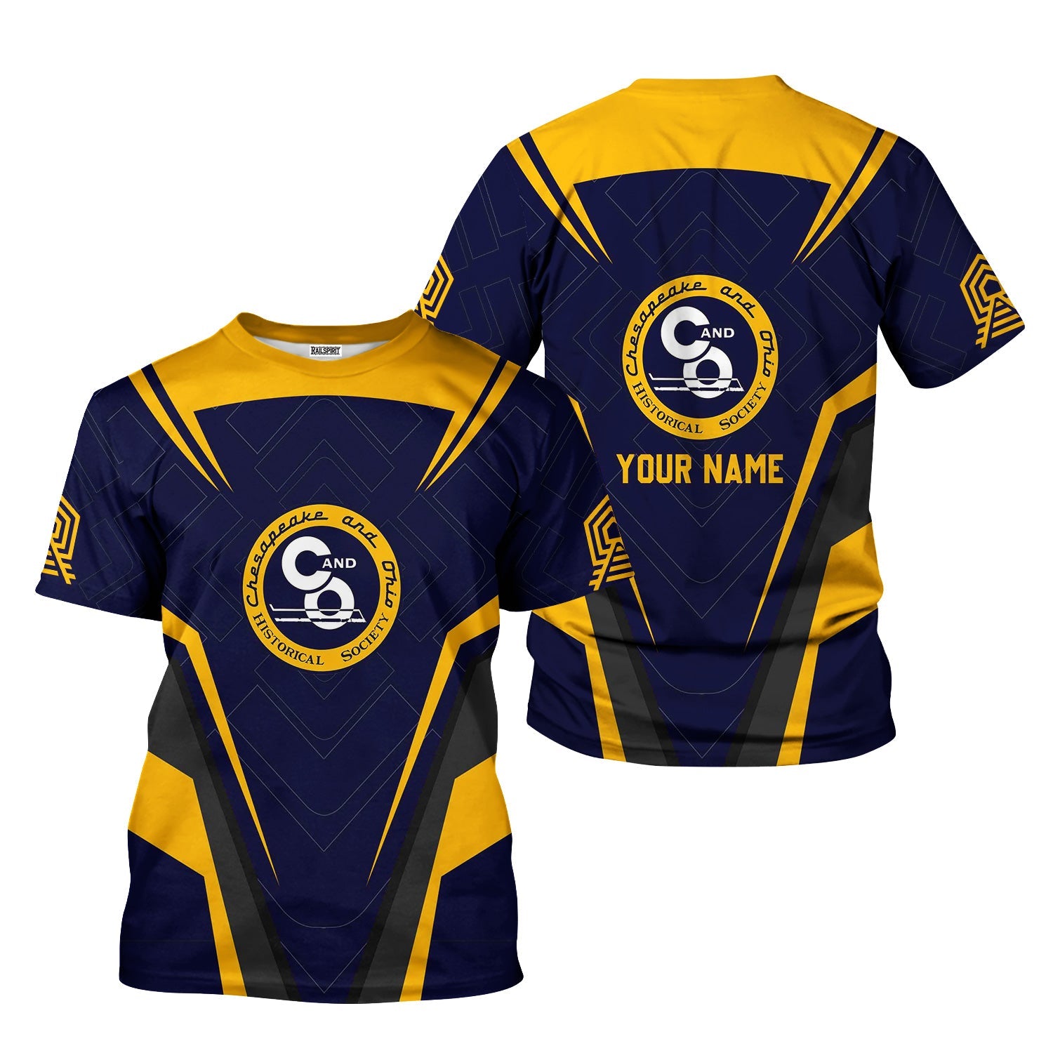 Railspirit Personalized Chesapeake and Ohio Railway T-Shirt Railway Inspired Apparel C&O Train Shirt for Train Lovers