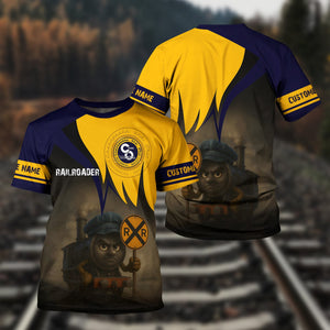 Railspirit Personalized Chesapeake and Ohio Railway T-Shirt Angry Train C&O T-Shirt Gift Idea For Train Lover