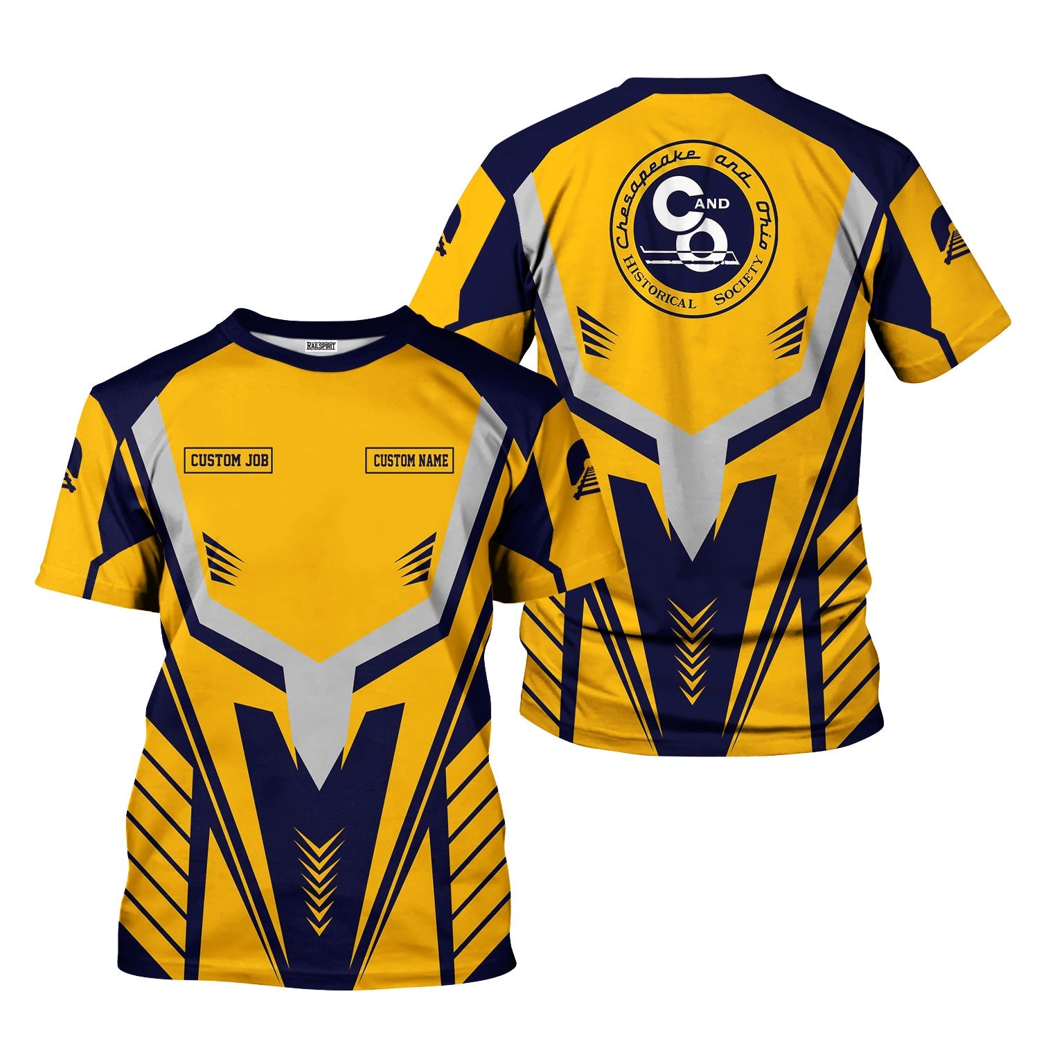 Railspirit Personalized Chesapeake and Ohio Railway T-Shirt Workwear-Inspired with Custom Position C&O Train Shirt