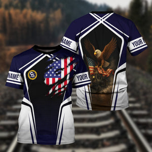 Railspirit Personalized Chesapeake and Ohio Railway T Shirt American Eagle Vintage Train C&O Shirt