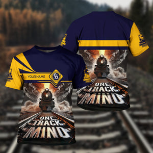 Railspirit Personalized Chesapeake and Ohio Railway T Shirt One Track Mind C&O Train Printed Shirt