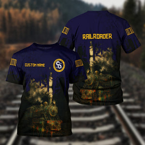Railspirit Personalized Chesapeake and Ohio Railway T-Shirt Vintage Train Art Style C&O Shirt For Locomotive Fans