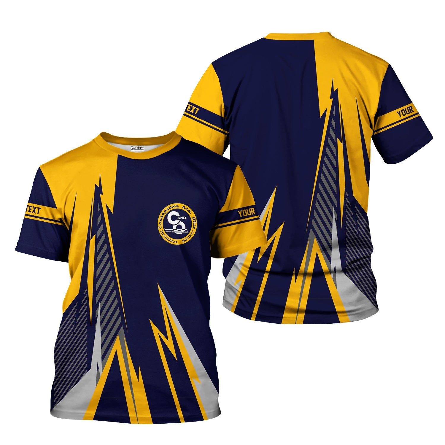 Railspirit Personalized Chesapeake and Ohio Railway T-Shirt Lightning-Inspired Railway Style C&O Shirt For Train Lovers