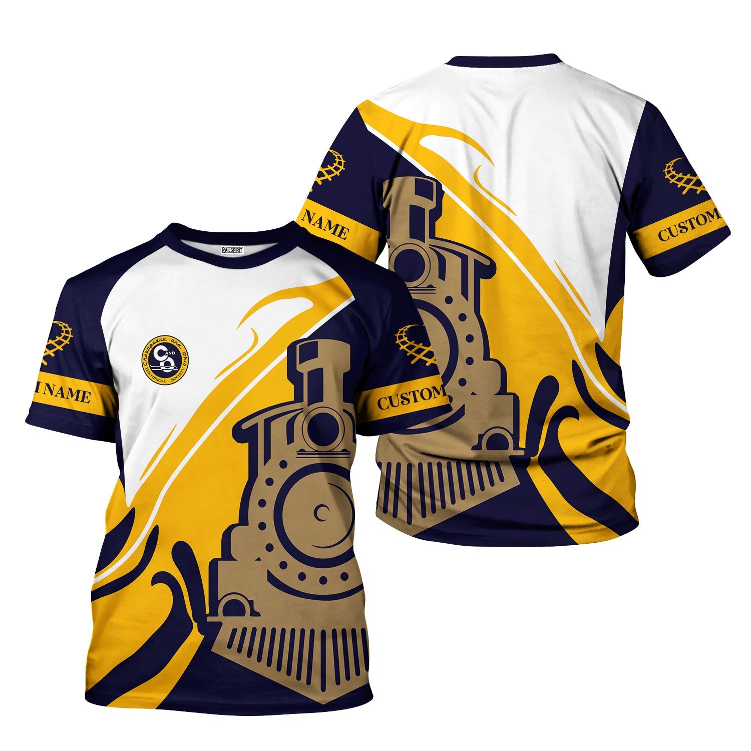 Railspirit Personalized Chesapeake and Ohio Railway T-Shirt Flame-Inspired Style C&O Shirt Gift Idea For Train Lovers