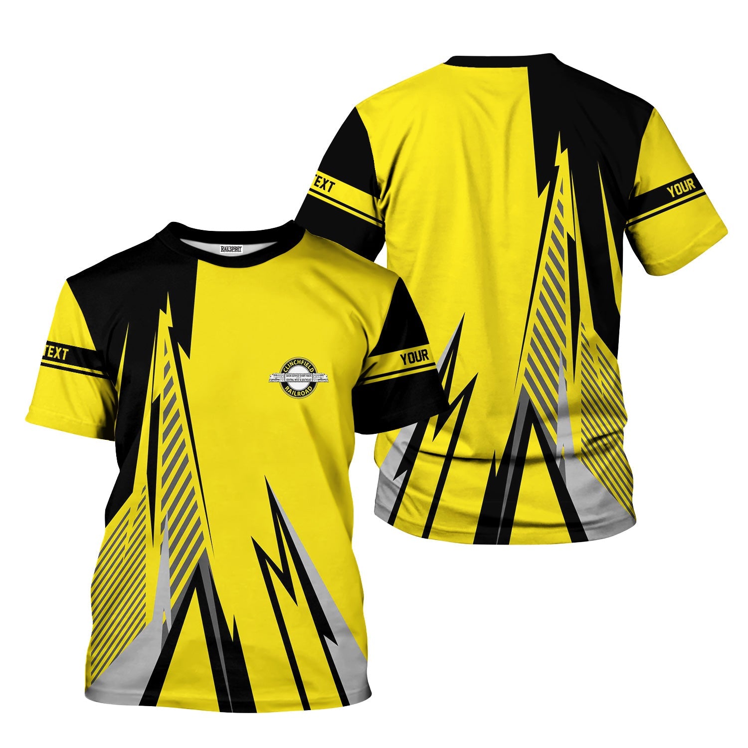 Railspirit Personalized Clinchfield Railroad T-Shirt Lightning-Inspired Railway Style Shirt For Train Lovers