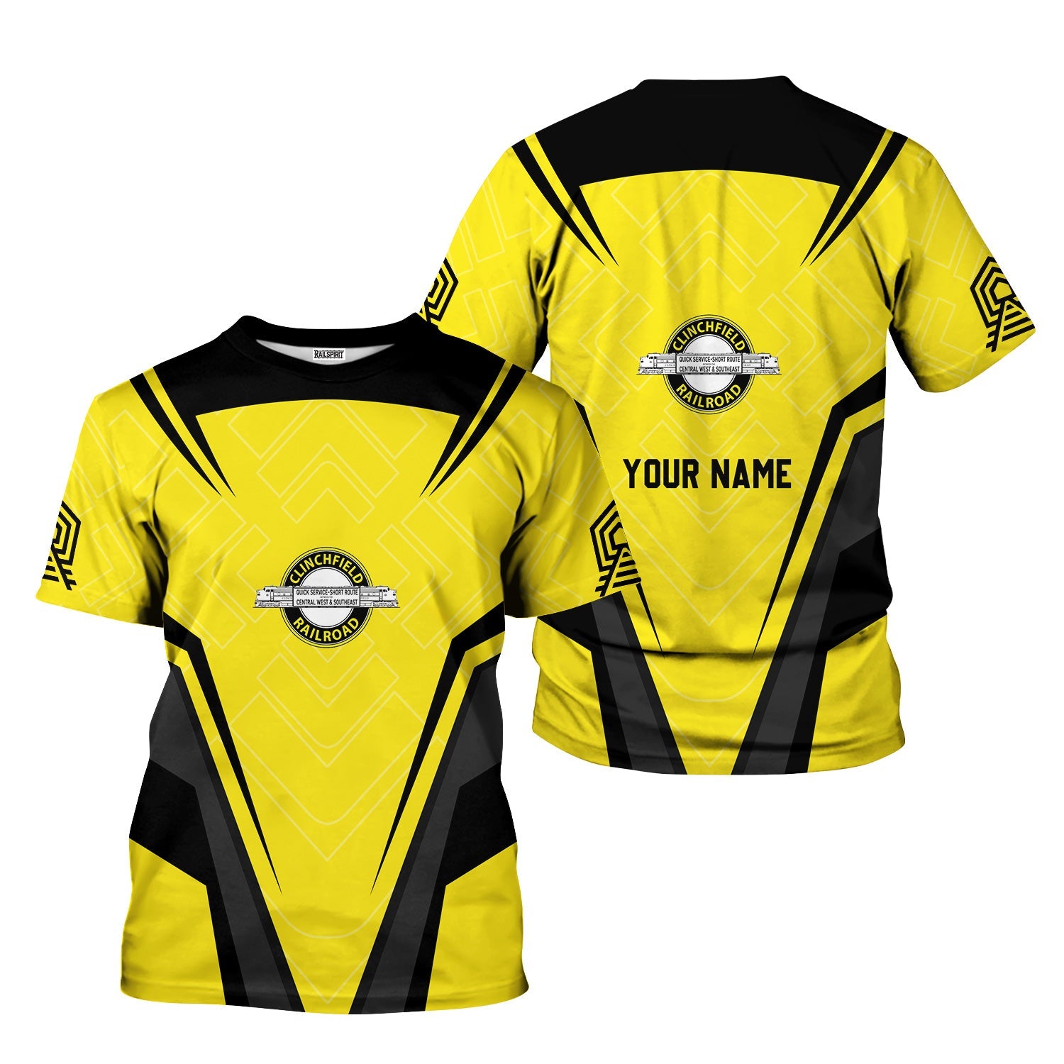 Railspirit Personalized Clinchfield Railroad T-Shirt Railway Inspired Apparel Train Shirt for Train Lovers