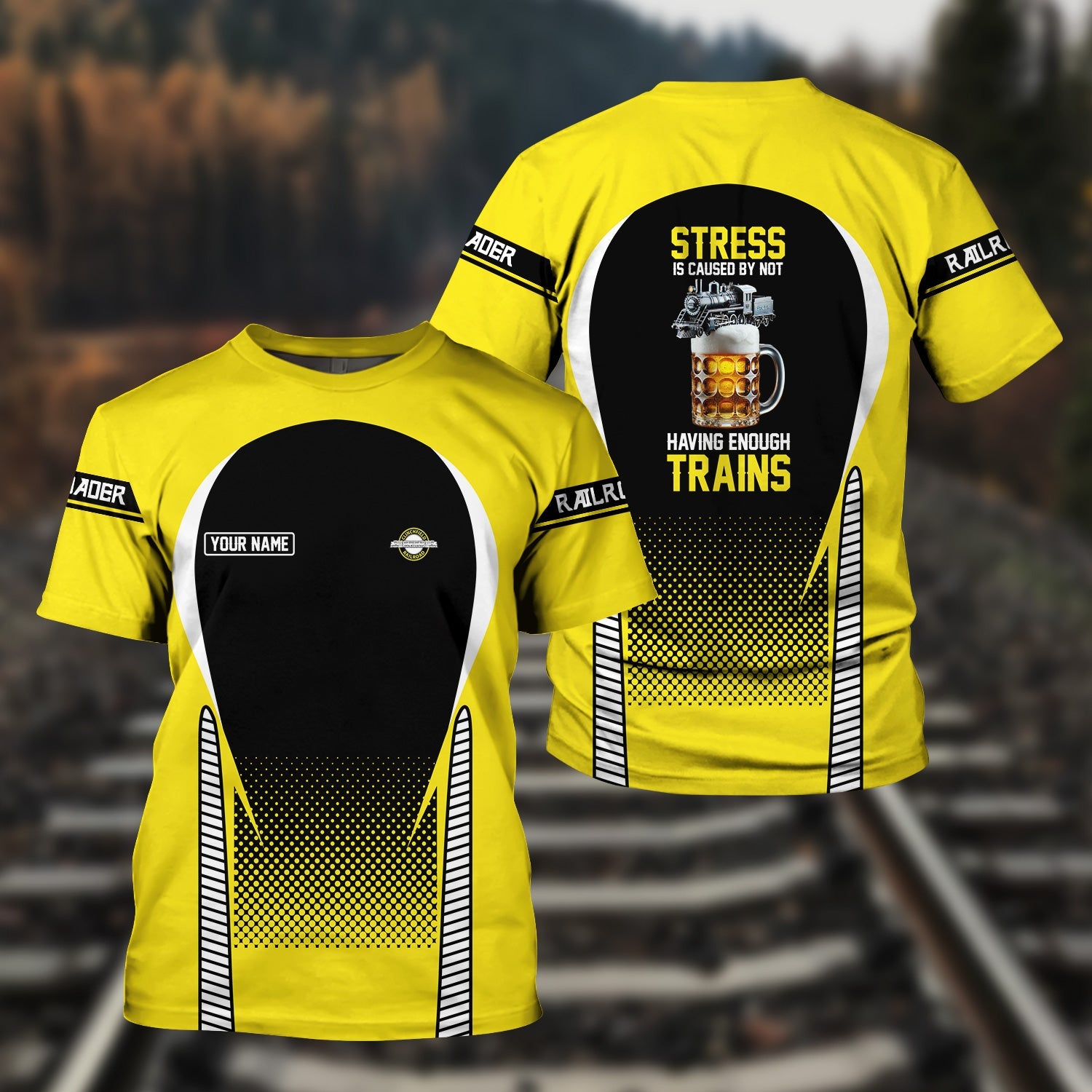 Railspirit Personalized Clinchfield Railroad T Shirt Stress Is Caused By Not Having Enough Trains Shirt All Over Print