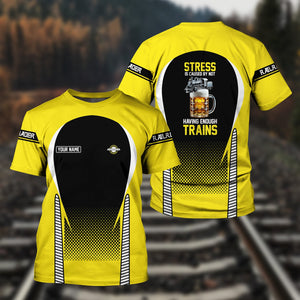 Railspirit Personalized Clinchfield Railroad T Shirt Stress Is Caused By Not Having Enough Trains Shirt All Over Print