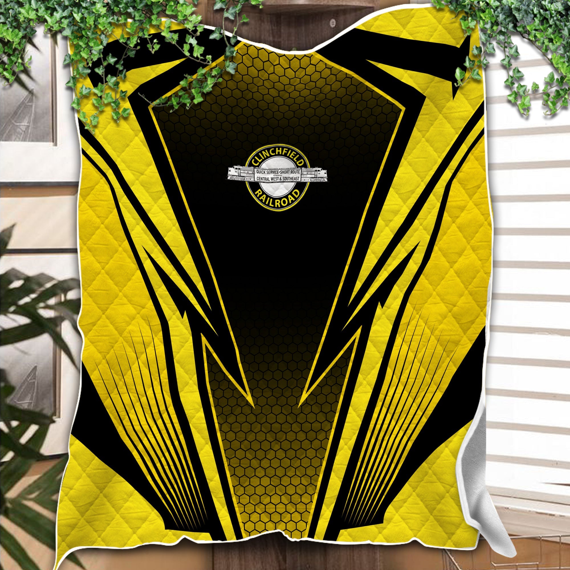 Railspirit Clinchfield Railroad Premium Quilts Lightning Graphic Style Premium Quilts Gift Idea For Train Lover