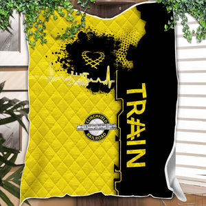 Railspirit Clinchfield Railroad Premium Quilts Engine Heartbeat and Track Love Style Quilts Gift Idea For Train Lovers