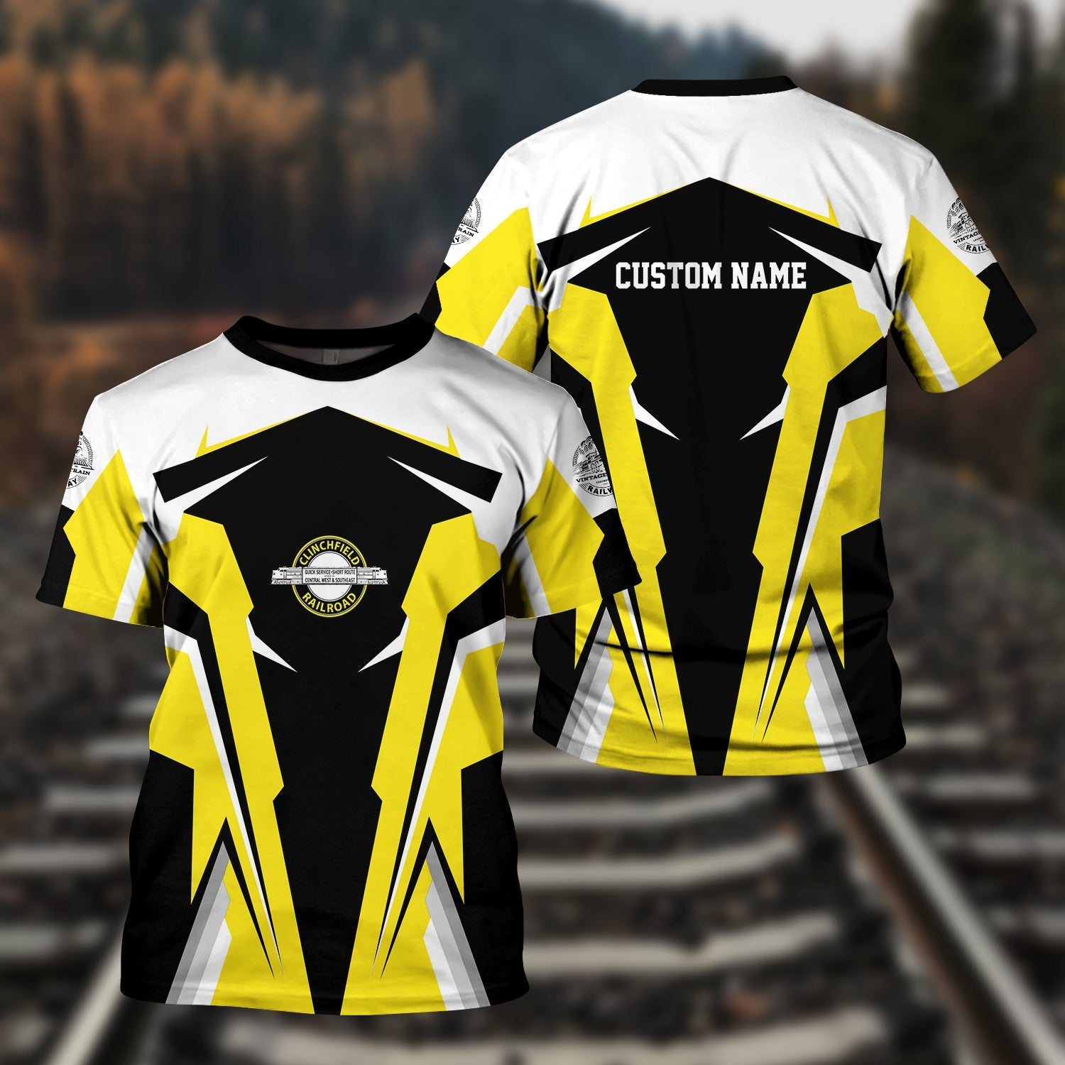 Railspirit Personalized Clinchfield Railroad T Shirt Strong Line Style Train Unisex Shirt All Over Print