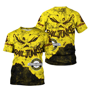 Railspirit Personalized Clinchfield Railroad T-Shirt Torn Graphic Style Train Shirt For Rail Junkie