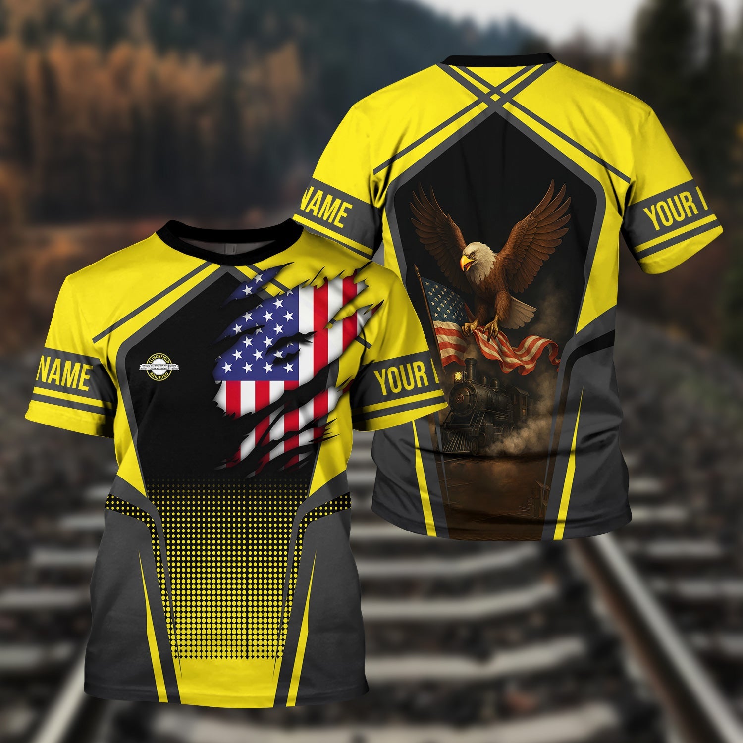 Railspirit Personalized Clinchfield Railroad T Shirt American Eagle Vintage Train Shirt