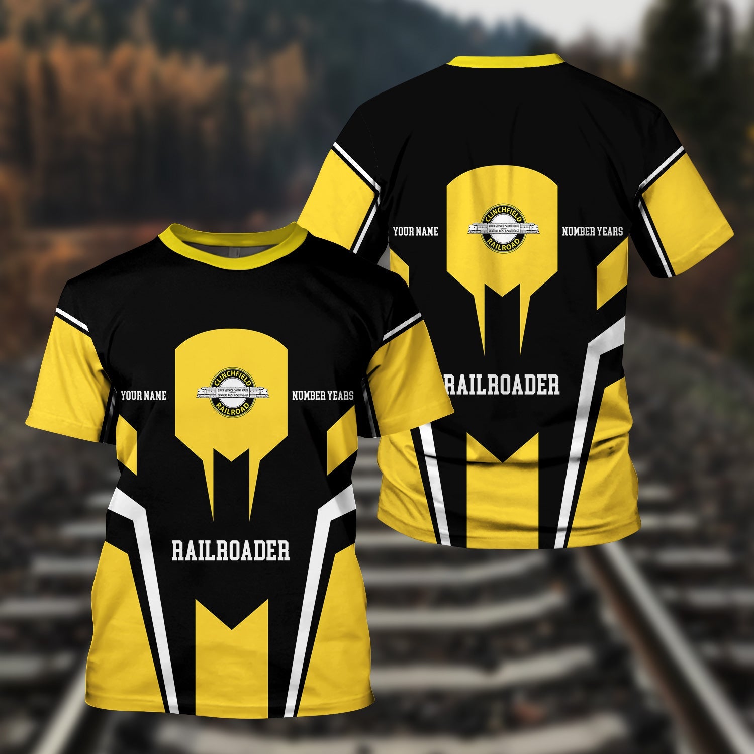 Railspirit Personalized Clinchfield Railroad T-Shirt Custom Year Railroader Shirt Gift Idea For Train Lover