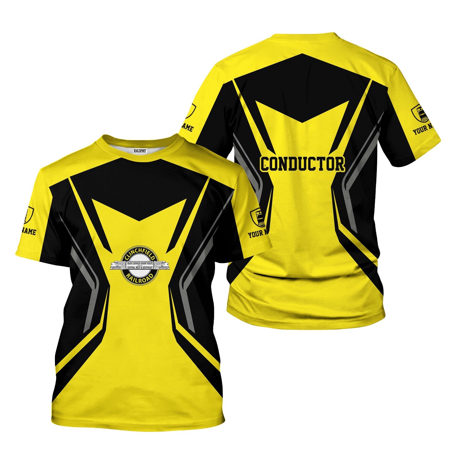 Railspirit Personalized Clinchfield Railroad T-Shirt Unique Style with Custom Job Train Shirt