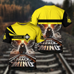 Railspirit Personalized Clinchfield Railroad T Shirt One Track Mind Train Printed Shirt