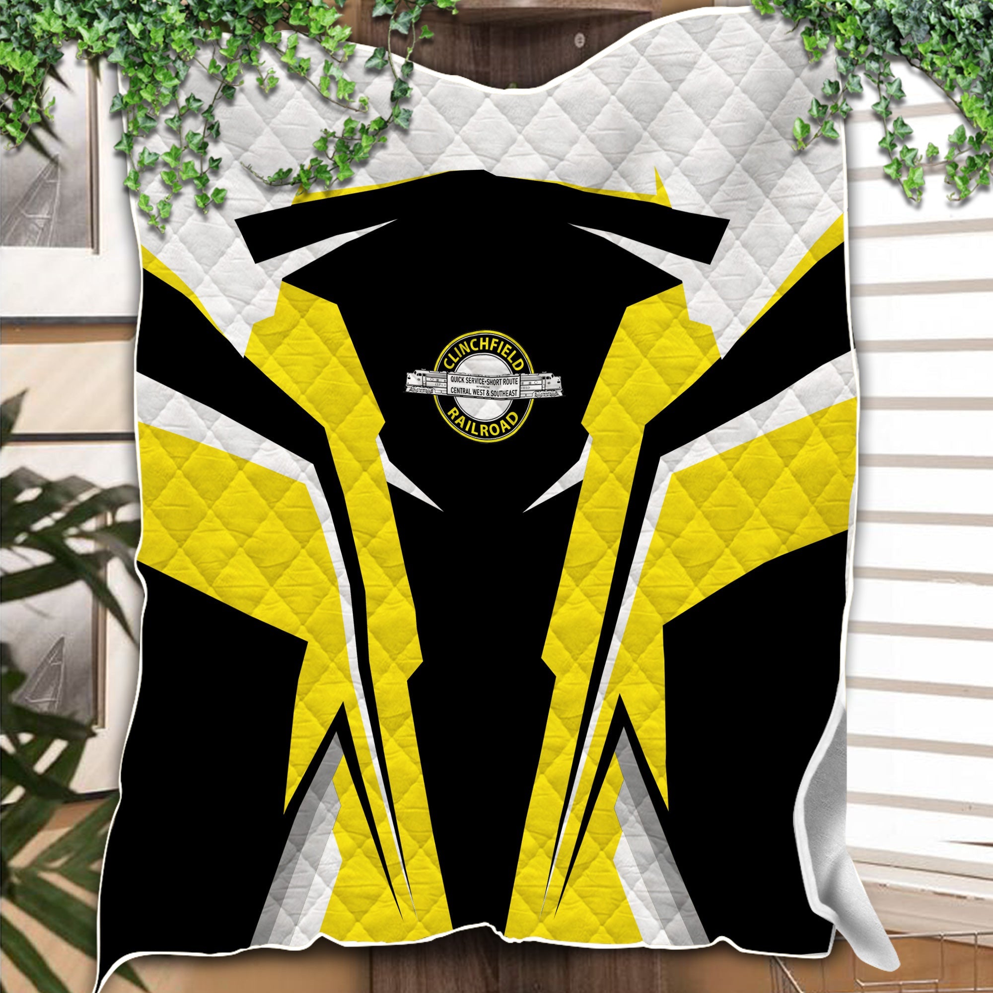 Railspirit Personalized Clinchfield Railroad Premium Quilts Strong Line Train Premium Quilts Gift Idea For Train Lover