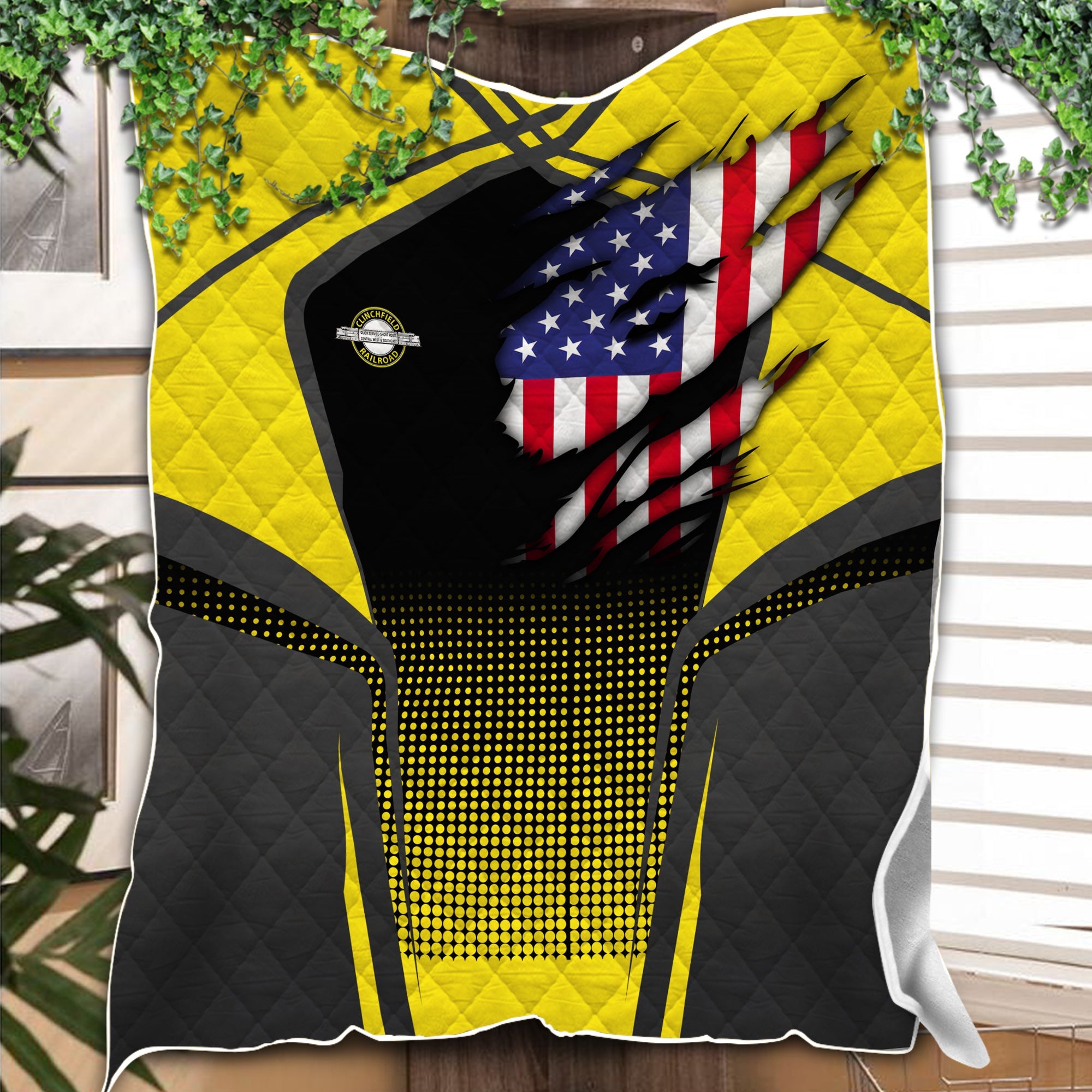 Railspirit Personalized Clinchfield Railroad Premium Quilts American Vintage All Over Printed Premium Quilts