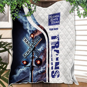 Railspirit Personalized New York, Chicago and St. Louis Railroad Premium Quilts Railroad Crossing Sign Nickel Plate Road Quilts All Over Print