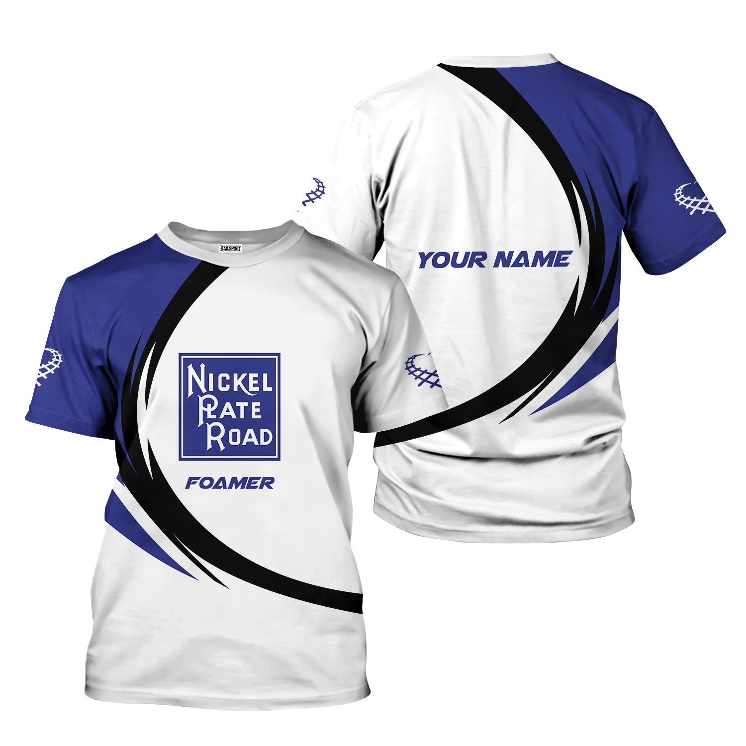 Railspirit Personalized New York, Chicago and St. Louis Railroad T-Shirt Unique Graphic Style Nickel Plate Road Shirt For Train Enthusiasts