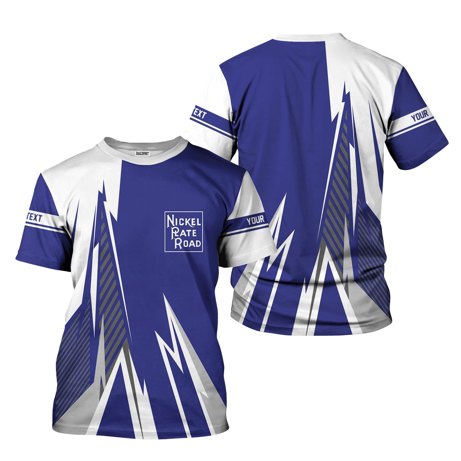Railspirit Personalized New York, Chicago and St. Louis Railroad T-Shirt Lightning-Inspired Railway Style Nickel Plate Road Shirt For Train Lovers