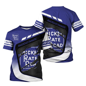 Railspirit Personalized New York, Chicago and St. Louis Railroad T-Shirt Ripped Texture Style Nickel Plate Road Train Shirt For Railroad Fanatic