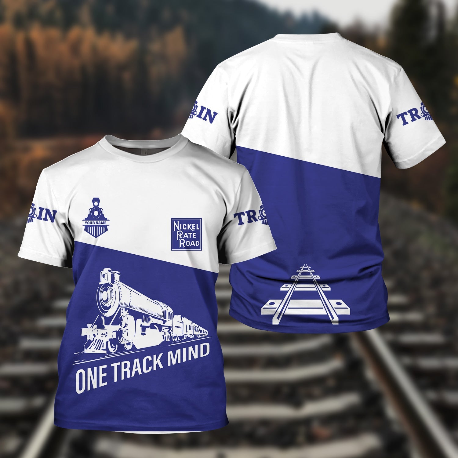 Railspirit Personalized New York, Chicago and St. Louis Railroad T Shirt One Track Mind Unisex Train Shirt Gift Idea For Train Lover