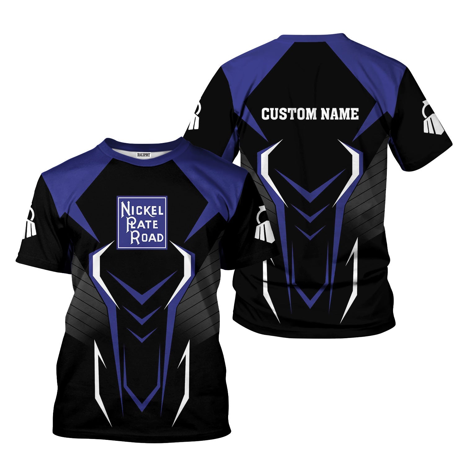 Railspirit Personalized New York, Chicago and St. Louis Railroad T-Shirt Dynamic Design Style Nickel Plate Road Perfect Shirt for Train Enthusiasts