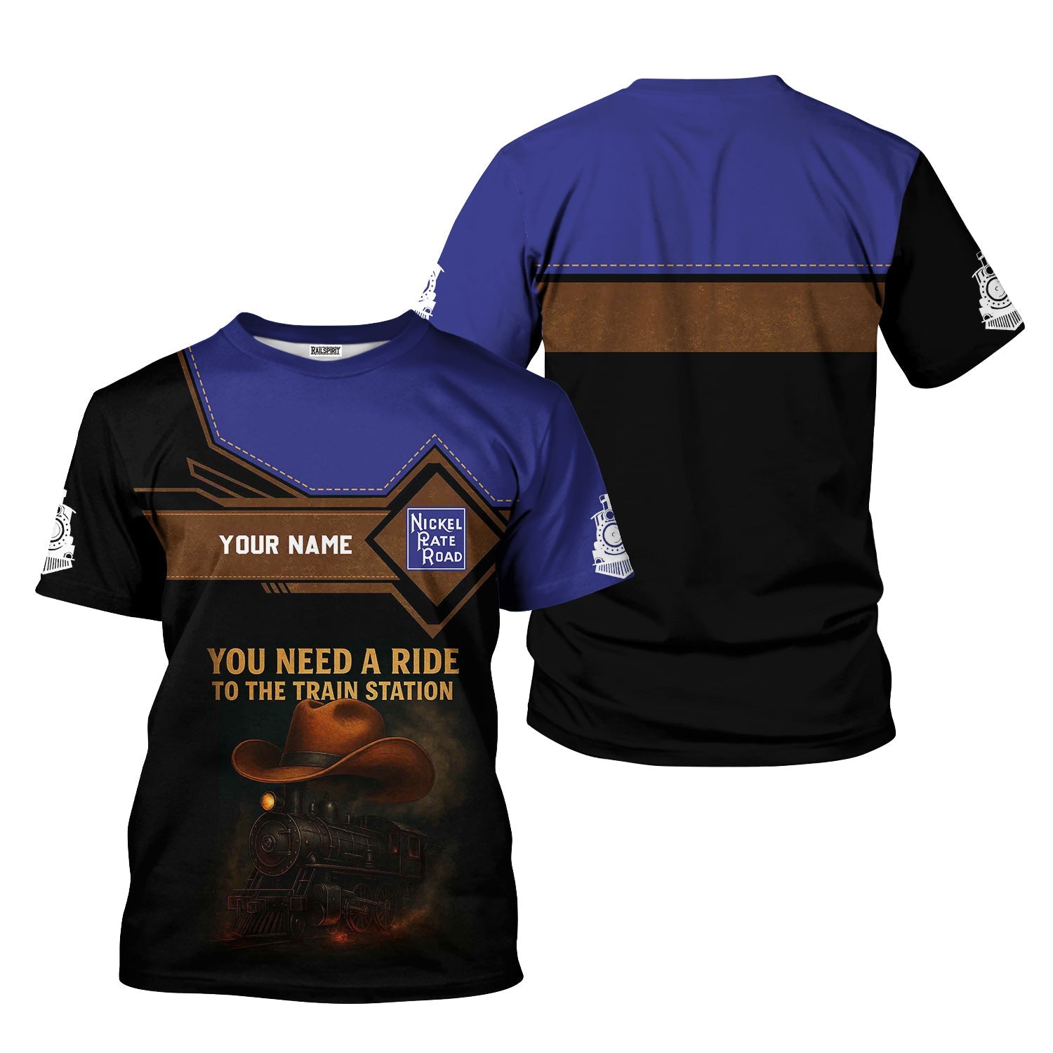 Railspirit Personalized New York, Chicago and St. Louis Railroad T-Shirt You Need A Ride To The Train Station Nickel Plate Road Shirt