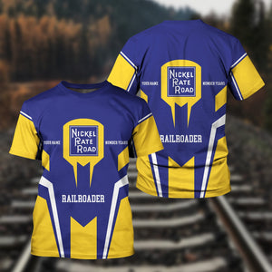 Railspirit Personalized New York, Chicago and St. Louis Railroad T-Shirt Custom Year Railroader Nickel Plate Road Shirt Gift Idea For Train Lover