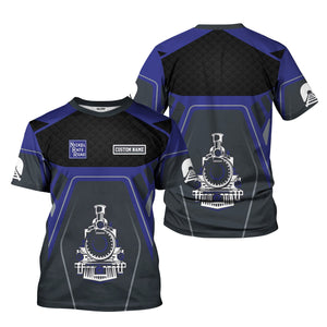 Railspirit Personalized New York, Chicago and St. Louis Railroad T-Shirt Steam Locomotive Engine Graphic Nickel Plate Road Train Shirt All Over Print