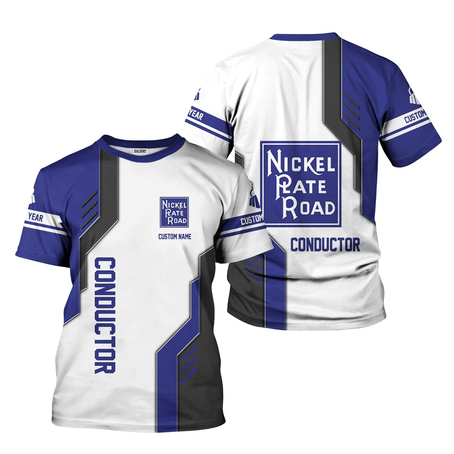 Railspirit Personalized New York, Chicago and St. Louis Railroad T-Shirt Unique Railway Style with Custom Job Nickel Plate Road Train Shirt