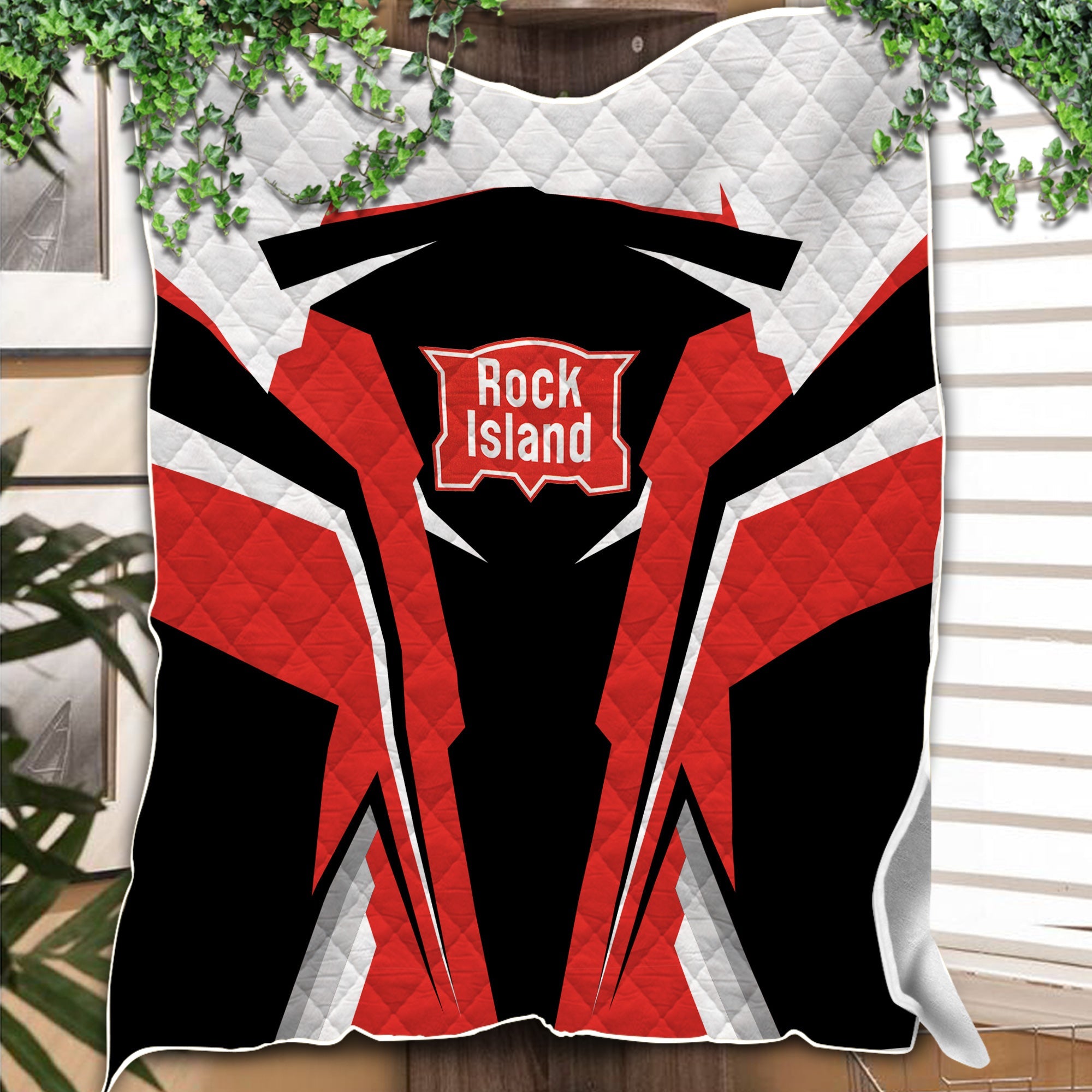 Railspirit Personalized Chicago, Rock Island and Pacific Railroad Premium Quilts Rock Island Railroad Strong Line Train Premium Quilts Gift Idea For Train Lover