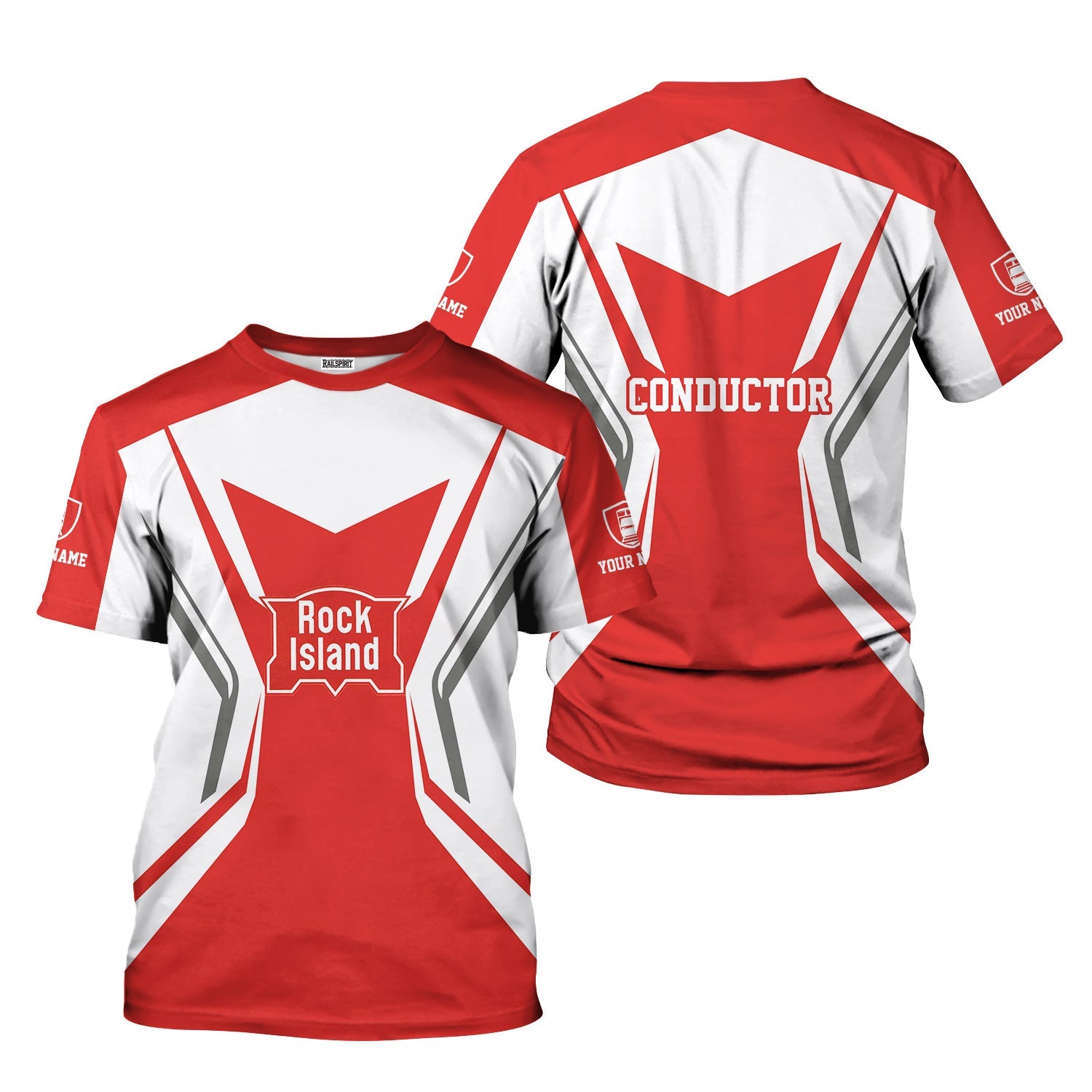 Railspirit Personalized Chicago, Rock Island and Pacific Railroad T-Shirt Unique Style with Custom Job Rock Island Railroad Train Shirt