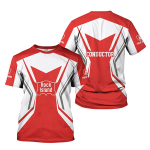 Railspirit Personalized Chicago, Rock Island and Pacific Railroad T-Shirt Unique Style with Custom Job Rock Island Railroad Train Shirt