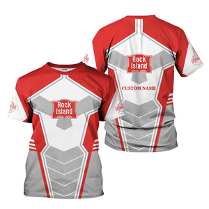 Railspirit Personalized Chicago, Rock Island and Pacific Railroad T-Shirt Engine-Inspired Style Rock Island Railroad Train Shirt for Railroad Fanatic