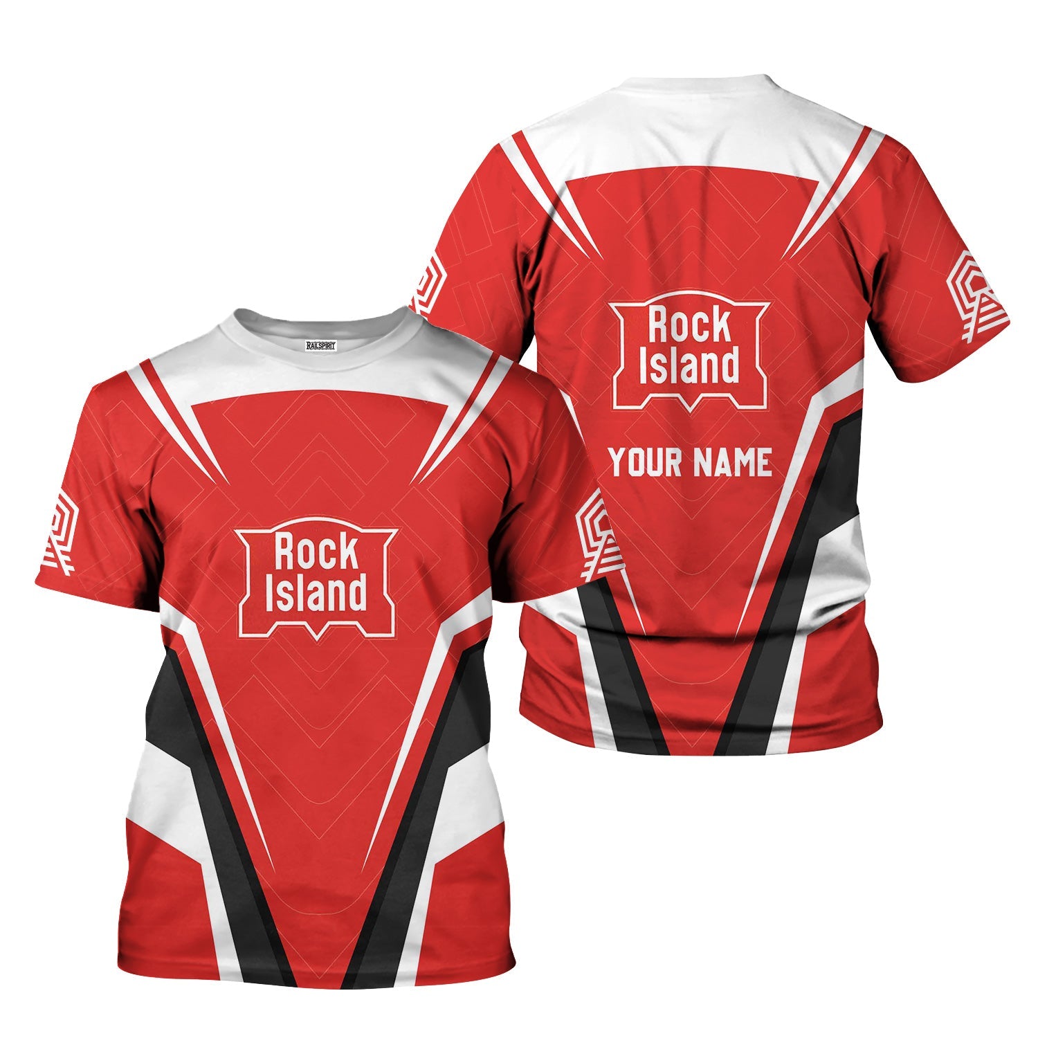 Railspirit Personalized Chicago, Rock Island and Pacific Railroad T-Shirt Railway Inspired Apparel Rock Island Railroad Train Shirt for Train Lovers