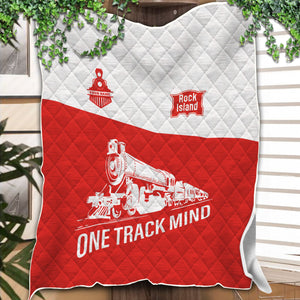 Railspirit Personalized Chicago, Rock Island and Pacific Railroad Premium Quilt One Track Mind Rock Island Railroad Train Premium Quilt Gift Idea For Train Lover