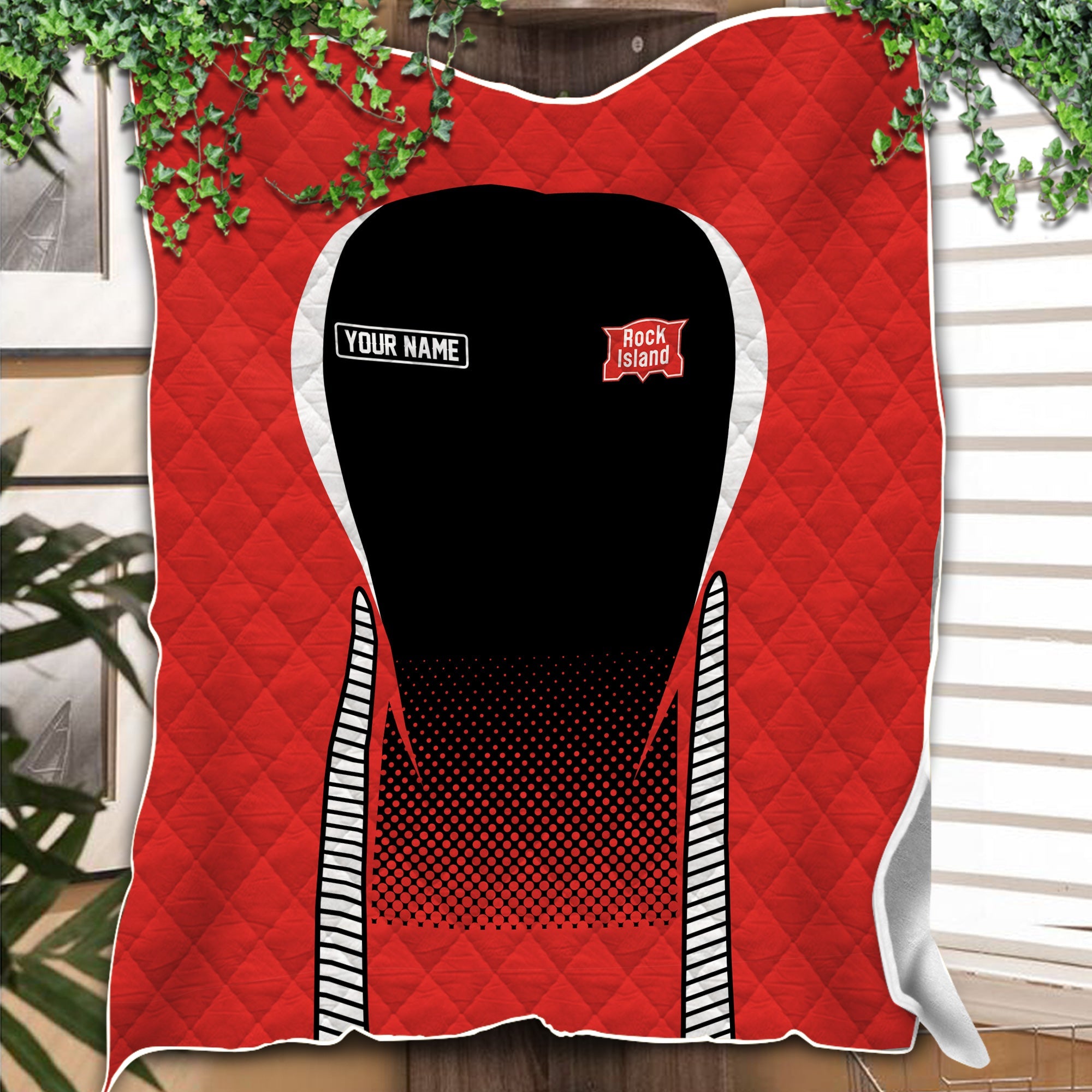 Railspirit Personalized Chicago, Rock Island and Pacific Railroad Premium Quilts Rock Island Railroad Train Premium Quilts Gift Idea For Train Lover