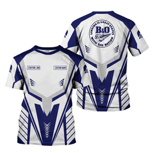 Railspirit Personalized B&O Great States Railroad T-Shirt Workwear-Inspired with Custom Position Train Shirt