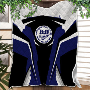 Railspirit Personalized B&O Great States Railroad Premium Quilts Strong Line Train Premium Quilts Gift Idea For Train Lover