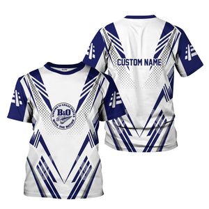 Railspirit Personalized B&O Great States Railroad T-Shirt Railroad Tribute Design Train Shirt for Train Lovers